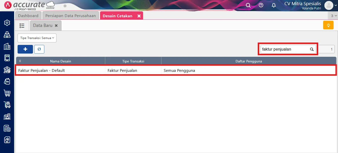 cara menampilkan terbilang di faktur penjualan